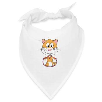 HAMSTER - SPRINGSEIL - SEILSPRINGEN - TIER - BABY - Bandana - Weiß - Vorne