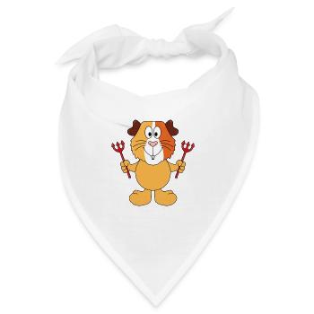 MEERSCHWEINCHEN - TEUFEL -TIER - TIERISCH - Bandana - Weiß - Vorne