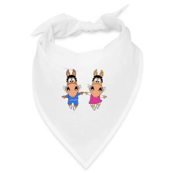 PFERD - PONYS - TANZEN - LIEBE - TANZPAAR - LOVE - Bandana - Weiß - Vorne