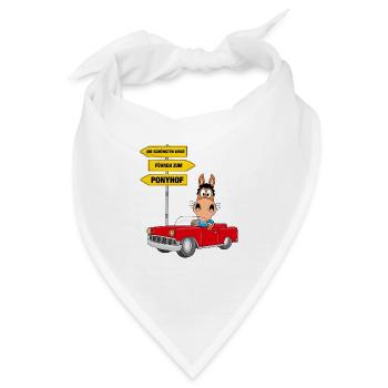 DIE SCHÖNSTEN WEGE FÜHREN ZUM PONYHOF - PFERD - Bandana - Weiß - Vorne