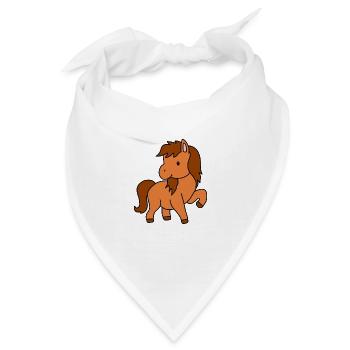 PONY - PFERD - REITEN - REITERIN - TIER - Bandana - Weiß - Vorne