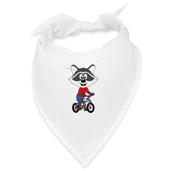 FAHRRADFAHRER - WASCHBÄR - TIERISCH - FAHRRAD - Bandana - Weiß - Vorne