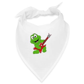 GITARRE - MUSIKER - FROSCH - GITARRIST - TIERISCH - Bandana - Weiß - Vorne