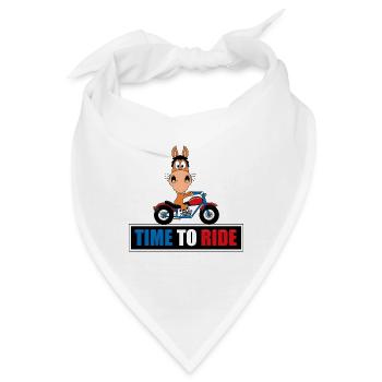 TIME TO RIDE - PFERD - PONY - MOTORRAD - BIKER - Bandana - Weiß - Vorne