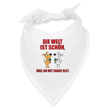 HUNDE - HUND - LIEBE - ERDE - DIE WELT IST SCHÖN.. - Bandana - Weiß - Vorne