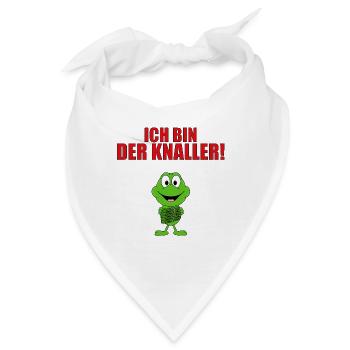ICH BIN DER KNALLER! - FROSCH - KNALLFROSCH - Bandana - Weiß - Vorne