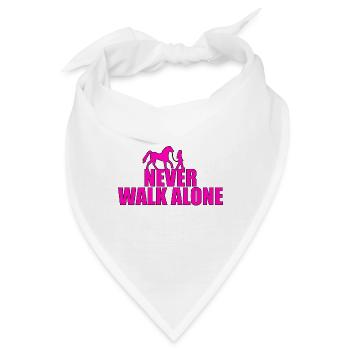 NEVER WALK ALONE - PFERD - REITERIN - PONY - LIEBE - Bandana - Weiß - Vorne