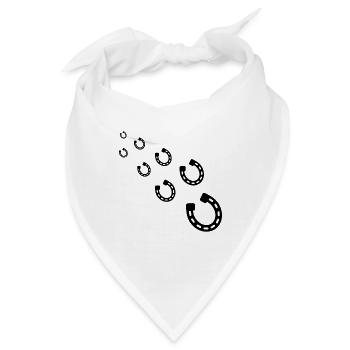 HUFEISEN - PFERD - PONY - REITEN - REITERIN - Bandana - Weiß - Vorne