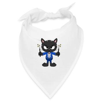 KATZE - ZAUBERER - ZAUBERN - MAGIE - TIERISCH - Bandana - Weiß - Vorne