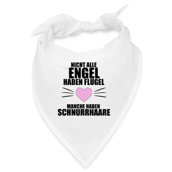 KATZEN - KATZE - NICHT ALLE ENGEL HABEN FLÜGEL... - Bandana - Weiß - Vorne