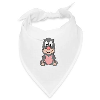 MAULWURF - LIEBE - LOVE - HERZ - LIEBE - TIER - Bandana - Weiß - Vorne