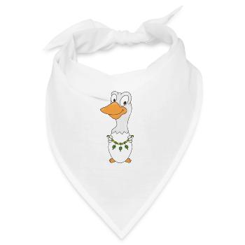 GANS - KLEEBLÄTTER - GLÜCKSBRINGER - TIERISCH - Bandana - Weiß - Vorne