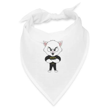 BÖSE KATZE - KATER - SECURITY - TÜRSTEHER - TIER - Bandana - Weiß - Vorne