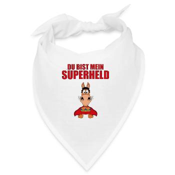 DU BIST MEIN SUPERHELD - PFERD - PONY - REITEN - Bandana - Weiß - Vorne