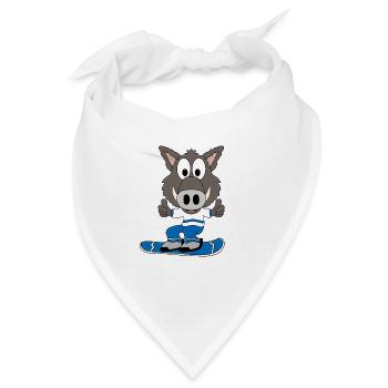 WILDSCHWEIN - SNOWBOARD - PISTENSAU - SPORT - Bandana - Weiß - Vorne