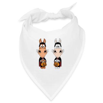 PFERDE - PONYS - HALLOWEEN - TIERISCH - Bandana - Weiß - Vorne