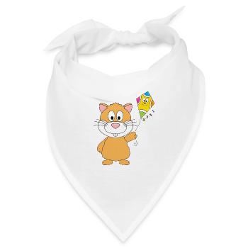HAMSTER - DRACHE - KITE - DRACHENSTEIGEN - HERBST - Bandana - Weiß - Vorne