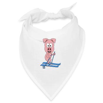 PISTENSAU - SCHWEIN - SAU - SKI - SKIFAHRER - Bandana - Weiß - Vorne