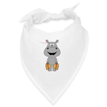 NILPFERD - KOFFER - REISE - URLAUB - AUSWANDERER - Bandana - Weiß - Vorne