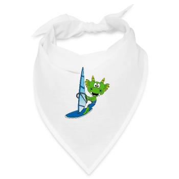WINDSURFER - SURFER - DRACHE - KIND - BABY - Bandana - Weiß - Vorne