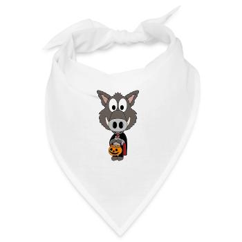 HALLOWEEN - WILDSCHWEIN - TIER - KIND - BABY - Bandana - Weiß - Vorne