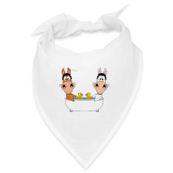 BADEN - BADEWANNE - PFERDE - PONYS - LIEBE - Bandana - Weiß - Vorne