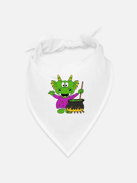 DRACHE - HALLOWEEN - KOCH - KOCHEN - Bandana - Weiß