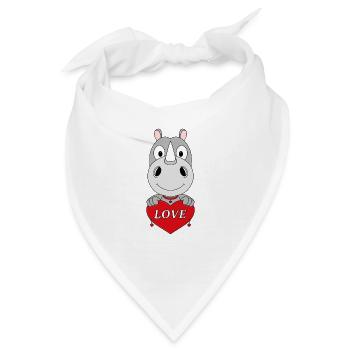 NASHORN - LIEBE - TIERISCH - VERLIEBT - Bandana - Weiß - Vorne