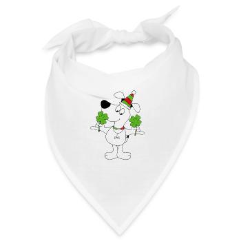 HUND - KLEEBLÄTTER - GLÜCKSBRINGER - Bandana - Weiß - Vorne