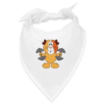 MEERSCHWEINCHEN - HANTELN - FIT - FITNESS - Bandana - Weiß - Vorne