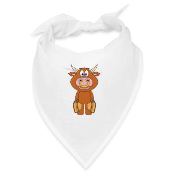 BULLE - RIND - RINDVIEH - KUH - STIER - KOFFER - Bandana - Weiß - Vorne