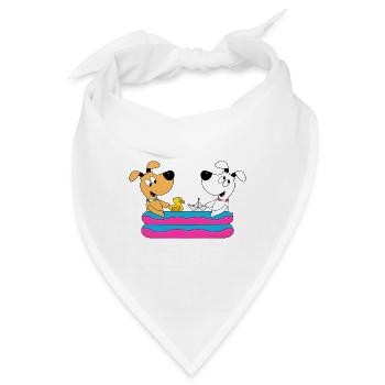 HUNDE - POOL - PLANSCHBECKEN - HUND - TIER - Bandana - Weiß - Vorne