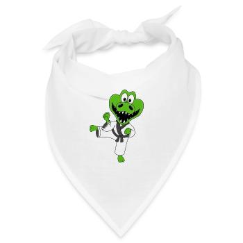 KROKODIL - KARATE - JUDO - SPORT - TIER - Bandana - Weiß - Vorne