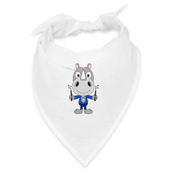 ZAUBERER - MAGIER - MAGIE - NASHORN - TIER - Bandana - Weiß - Vorne