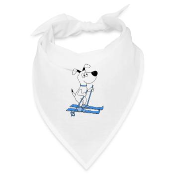 HUND - SKIER - SKI - WINTERSPORT - TIER - Bandana - Weiß - Vorne
