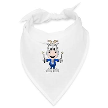 ZIEGE - ZAUBERER - ZAUBERN - MAGIE - TIER - Bandana - Weiß - Vorne
