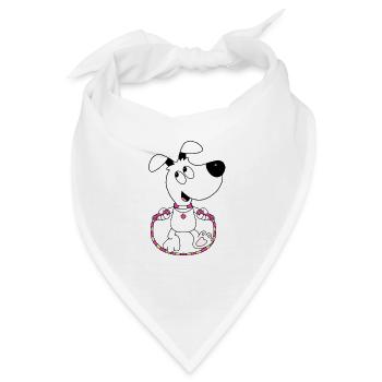 HUND - SPRINGSEIL - TIER - TIERISCH - Bandana - Weiß - Vorne