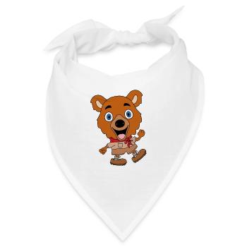 BÄR - TEDDY - TEDDYBÄR - WANDERN - BERGE - TIER - Bandana - Weiß - Vorne