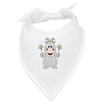 ZIEGE - WUNDERKERZEN - NEUJAHR - SILVESTER - Bandana - Weiß - Vorne