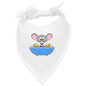 MAUS - BADEWANNE - TIER - TIERISCH - Bandana - Weiß - Vorne