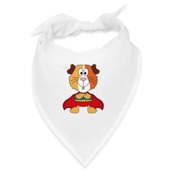 SUPERHELD - MEERSCHWEINCHEN - TIER - TIERISCH - Bandana - Weiß - Vorne