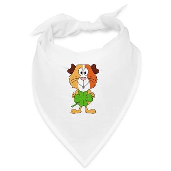 MEERSCHWEINCHEN - KLEEBLATT - GLÜCKSBRINGER - Bandana - Weiß - Vorne