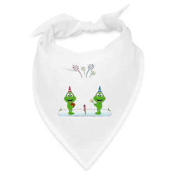 KNALLFRÖSCHE - SILVESTER - FEUERWERK - LIEBE - Bandana - Weiß - Vorne
