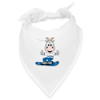 SNOWBOARD - ZIEGE - WINTERSPORT - TIER - KIND - Bandana - Weiß - Vorne