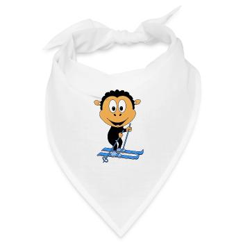 SCHWARZES SCHAF - SKI - SKIER - WINTERSPORT - Bandana - Weiß - Vorne