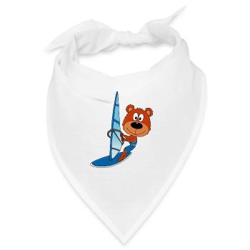 WINDSURFER - BÄR - TEDDY - SURFER - SPORT - Bandana - Weiß - Vorne