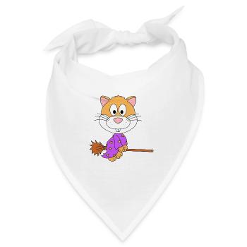 HEXE - HAMSTER - HEXENBESEN - TIER - KIND - BABY - Bandana - Weiß - Vorne