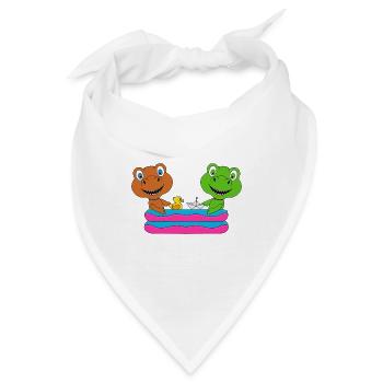 DINOSAURIER - DINOS - PLANSCHBECKEN - POOL - Bandana - Weiß - Vorne