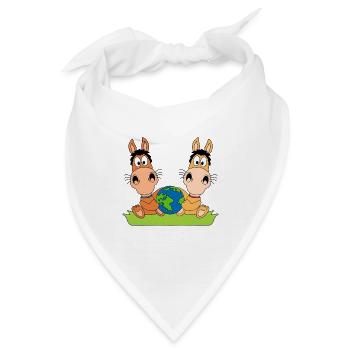 PFERDE - WELT - ERDE - TIERE - PFERD - PONY - Bandana - Weiß - Vorne