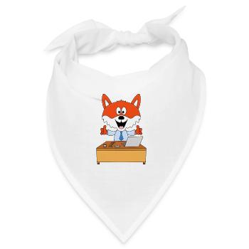 FUCHS - ARBEIT - BÜRO - CHEF - JOB - BERUF - TIER - Bandana - Weiß - Vorne